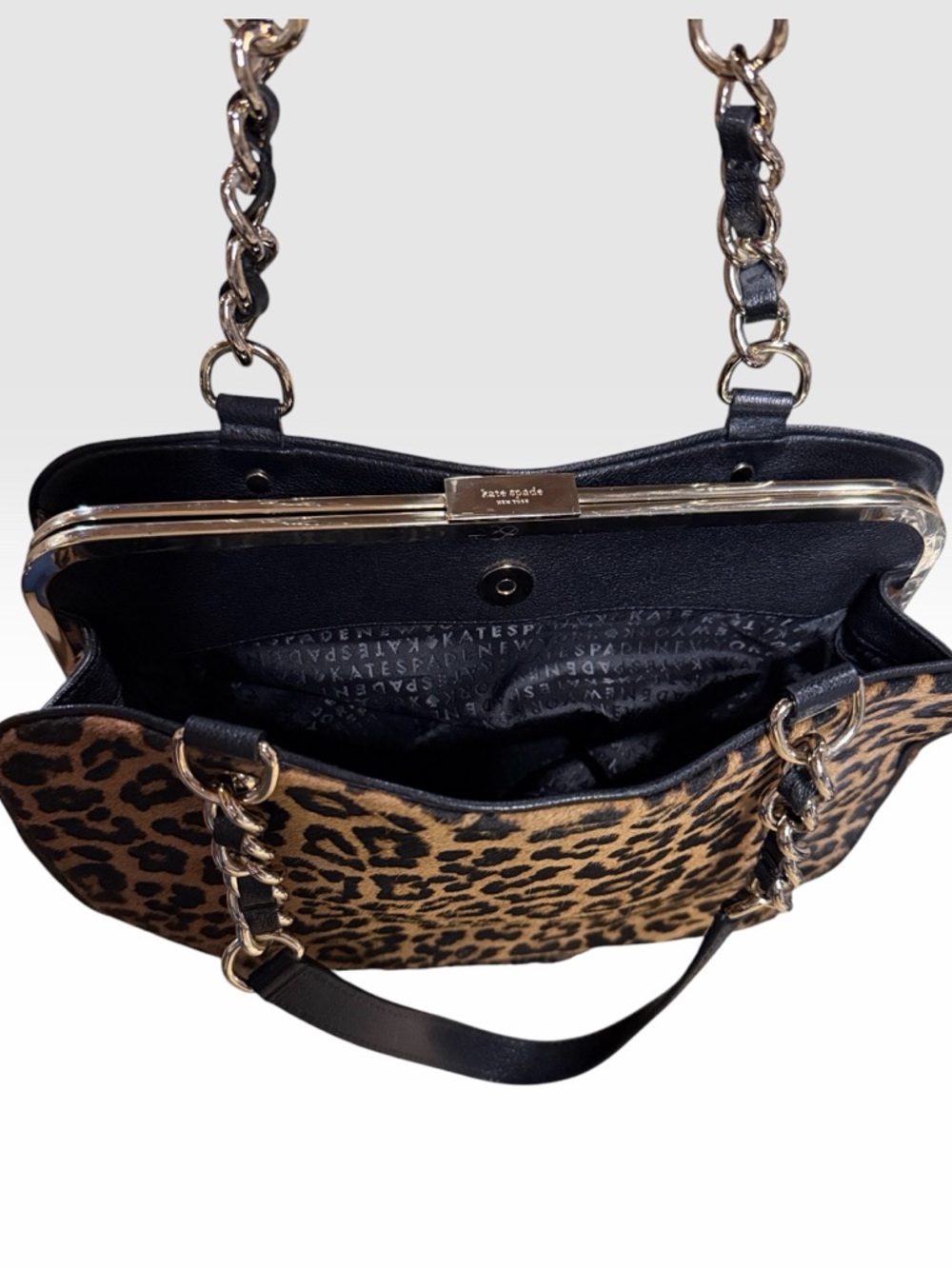 Kate Spade Leopard Print Calf Hair Shoulder Bag - Picture 13 of 16